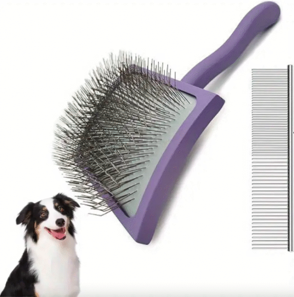 2-Piece Self-Cleaning Pet Grooming Brush Set