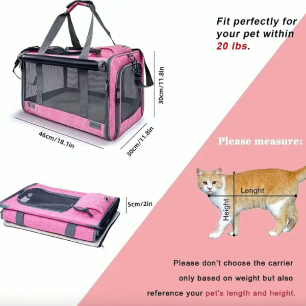 1pc Large Soft-Sided Cat Carrier - Image 2